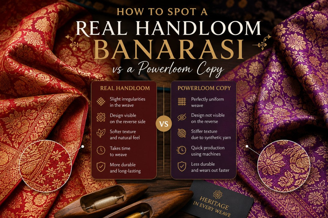 How to Spot a Real Handloom Banarasi vs a Powerloom Copy 