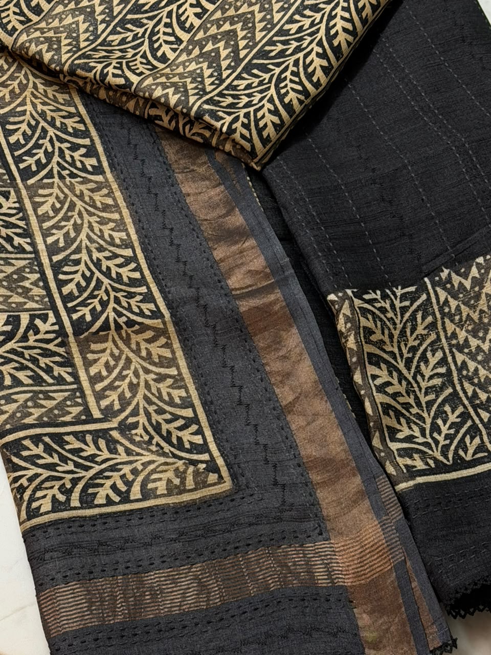 Tussar silk suit 