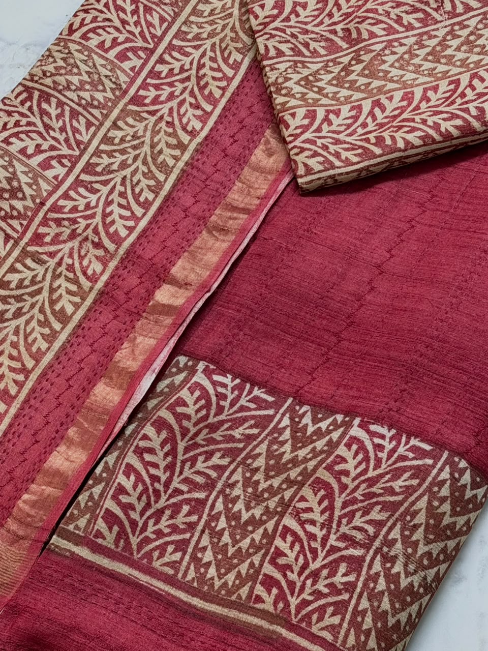 Tussar silk suit set 