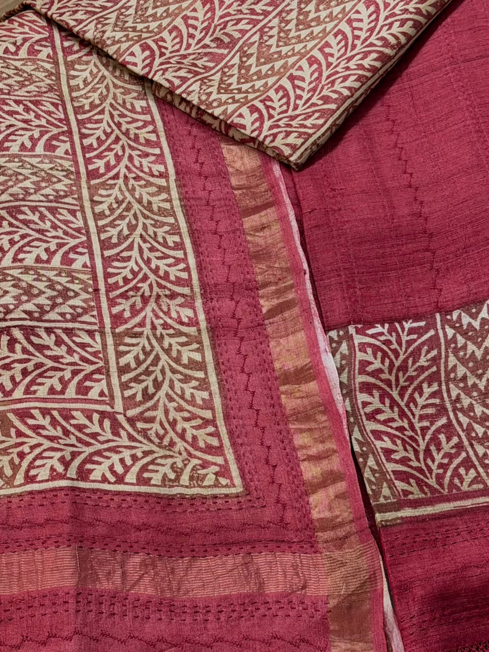 Tussar silk suit set 