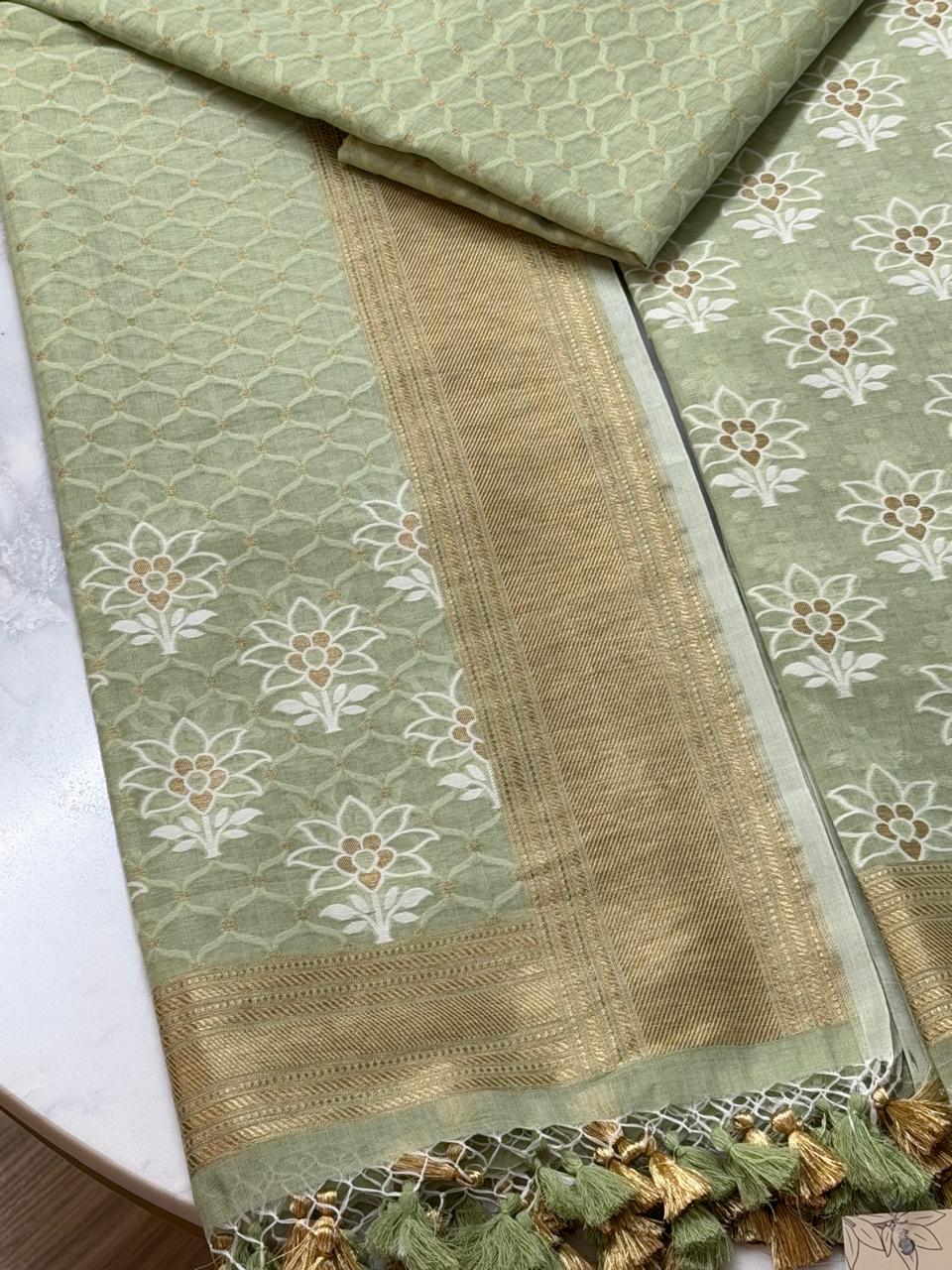 Handloom cotton suit 