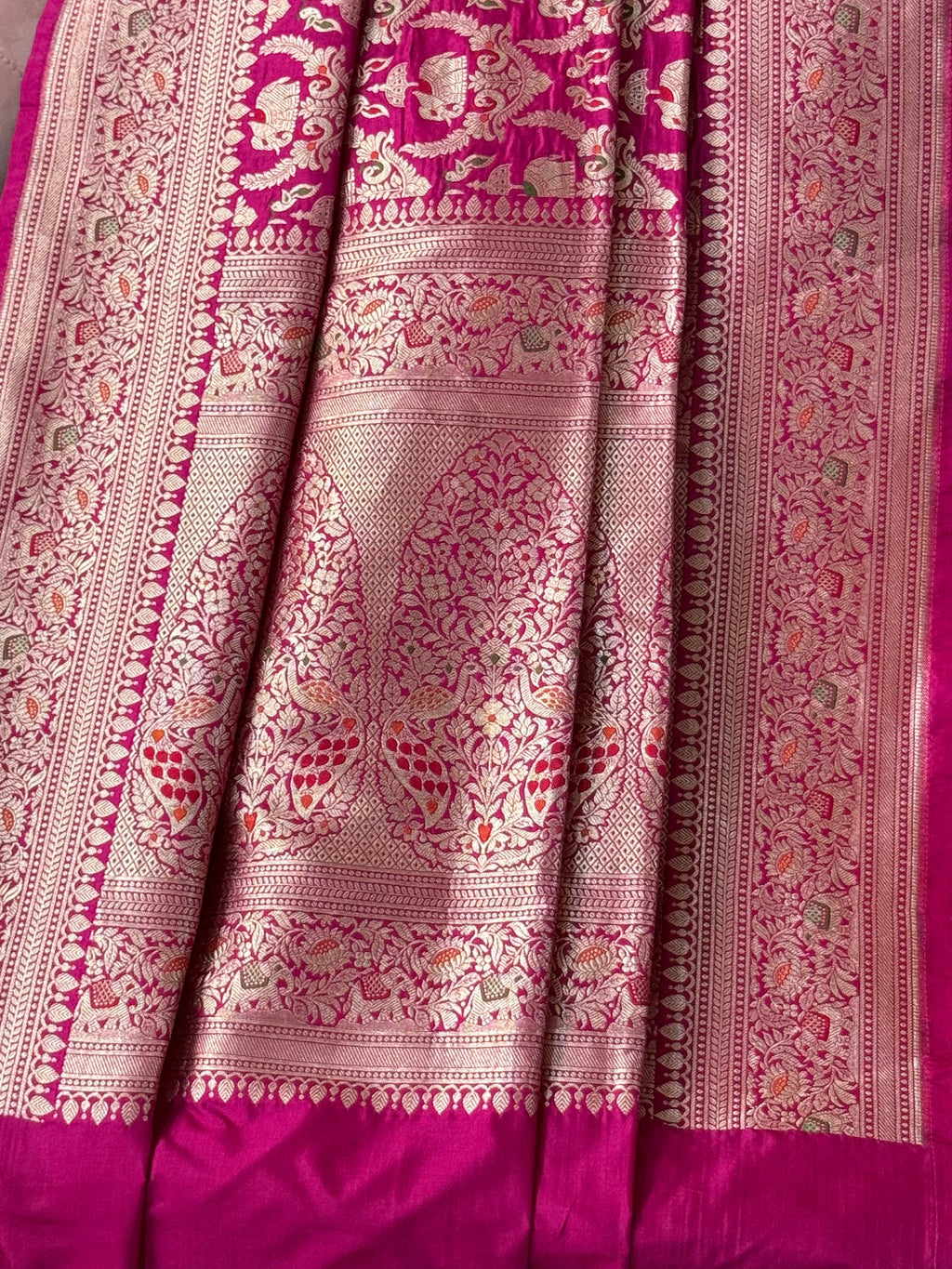 Katan Silk Shikargha Dupatta With Menakari 