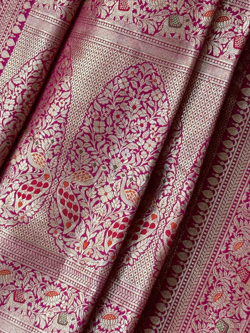 Katan Silk Shikargha Dupatta With Menakari 