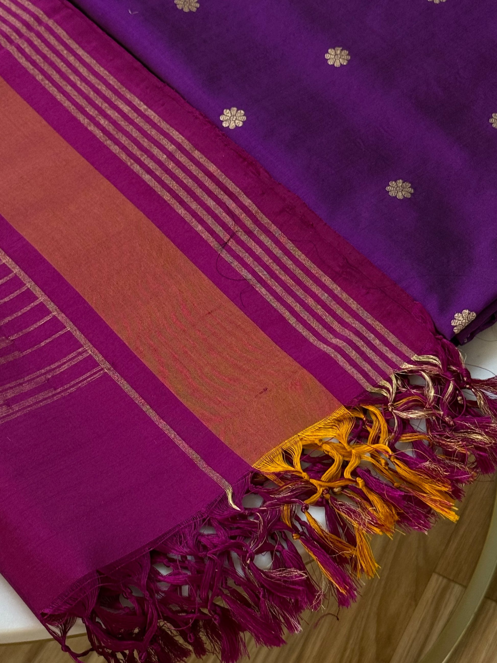 Katan Silk Suit With Ikat Silk Dupatta 