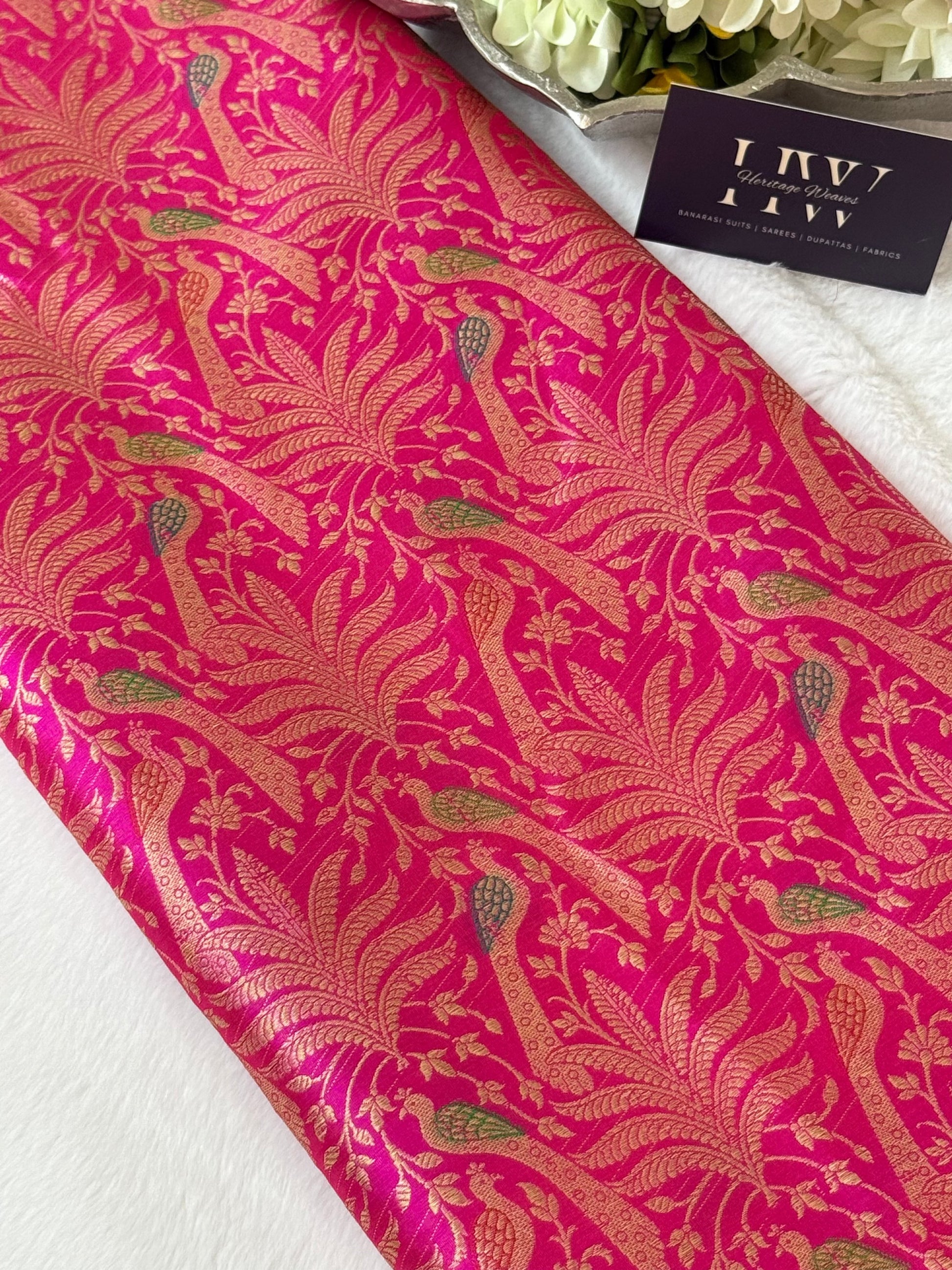 Katan Silk Brocade Shikargha Fabric 