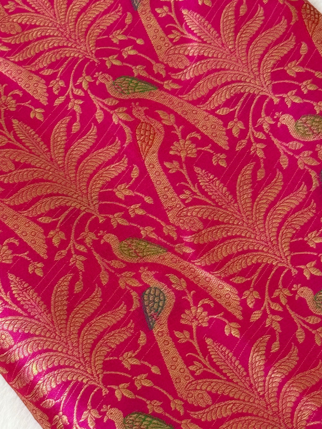 Katan Silk Brocade Shikargha Fabric 