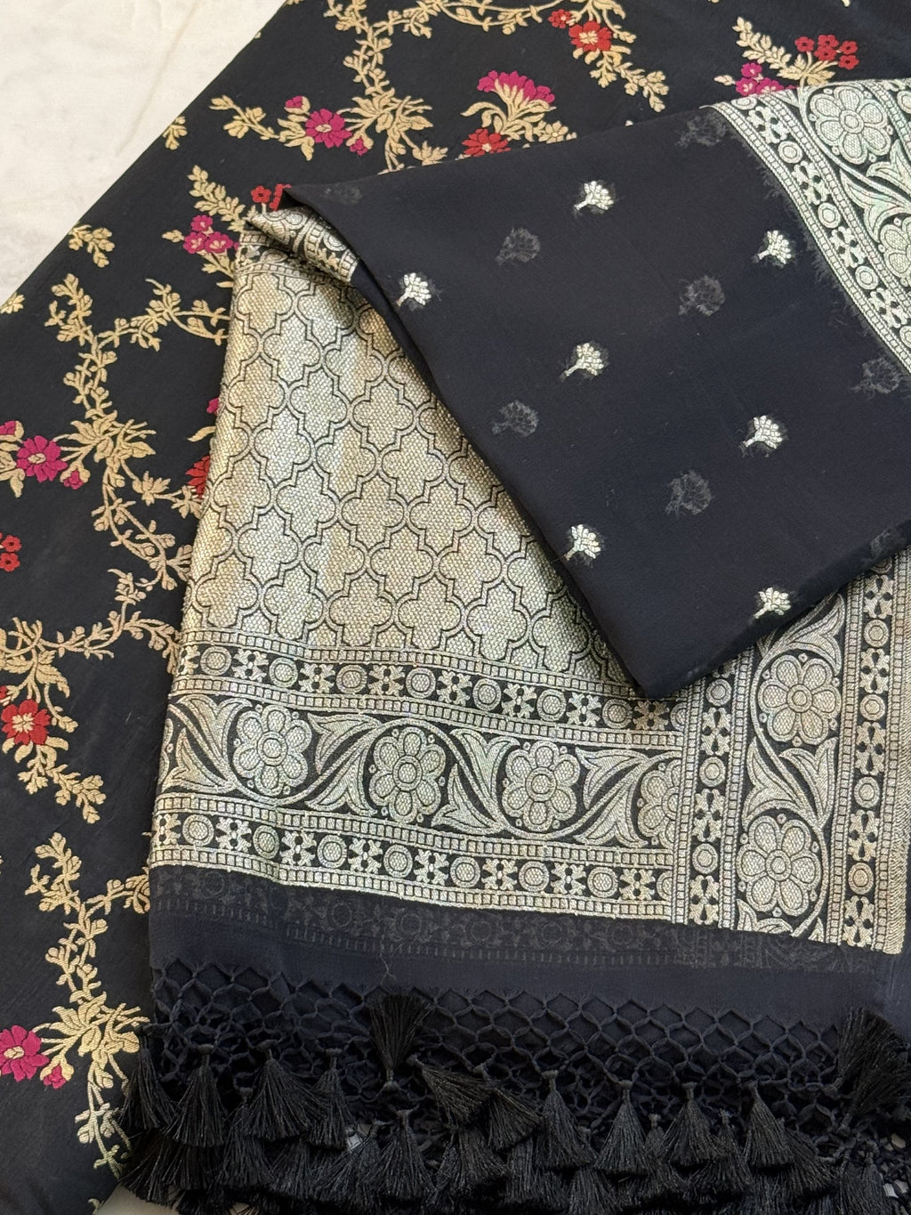 Katan Silk Suit With Georgette Dupatta 