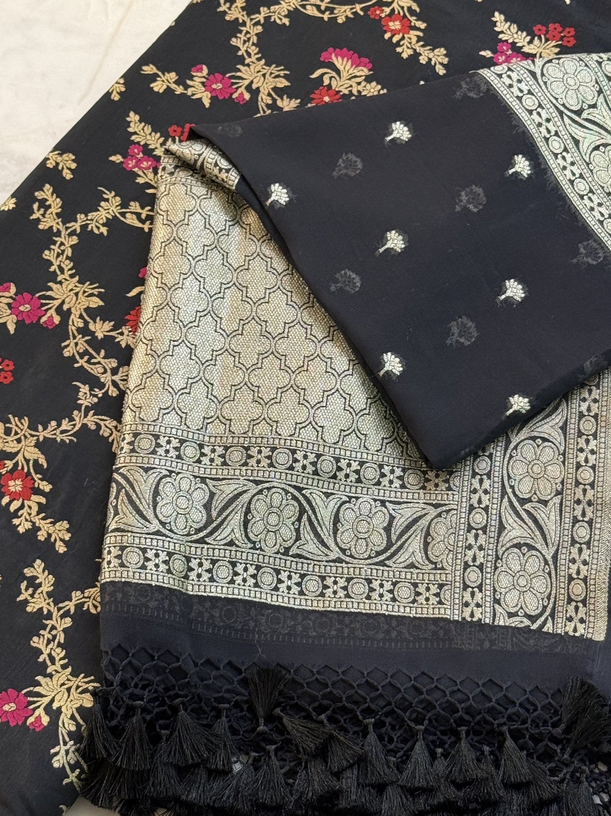 Katan Silk Suit With Georgette Dupatta 