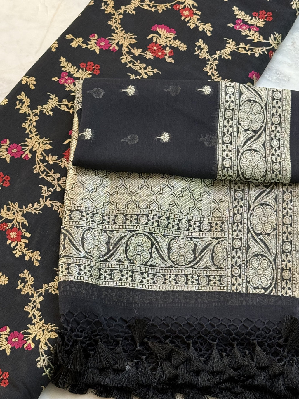 Katan Silk Suit With Georgette Dupatta 