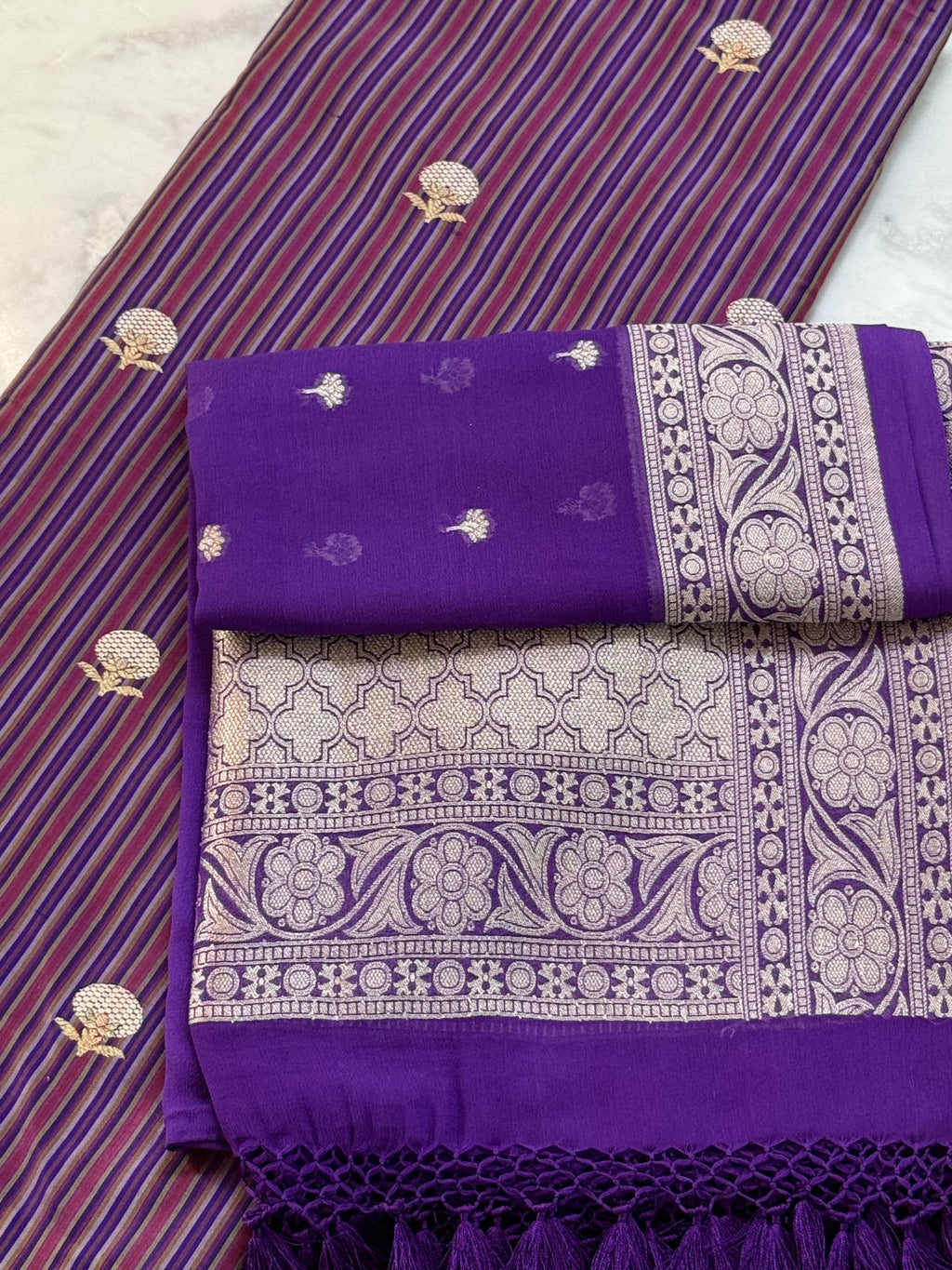 Katan Silk Suit With Georgette Dupatta 