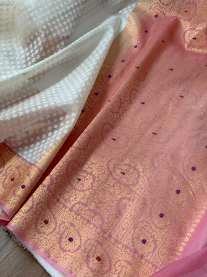 Kora silk Resham weave saree 