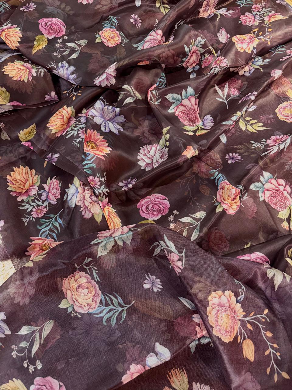 Kora silk printed fabric 