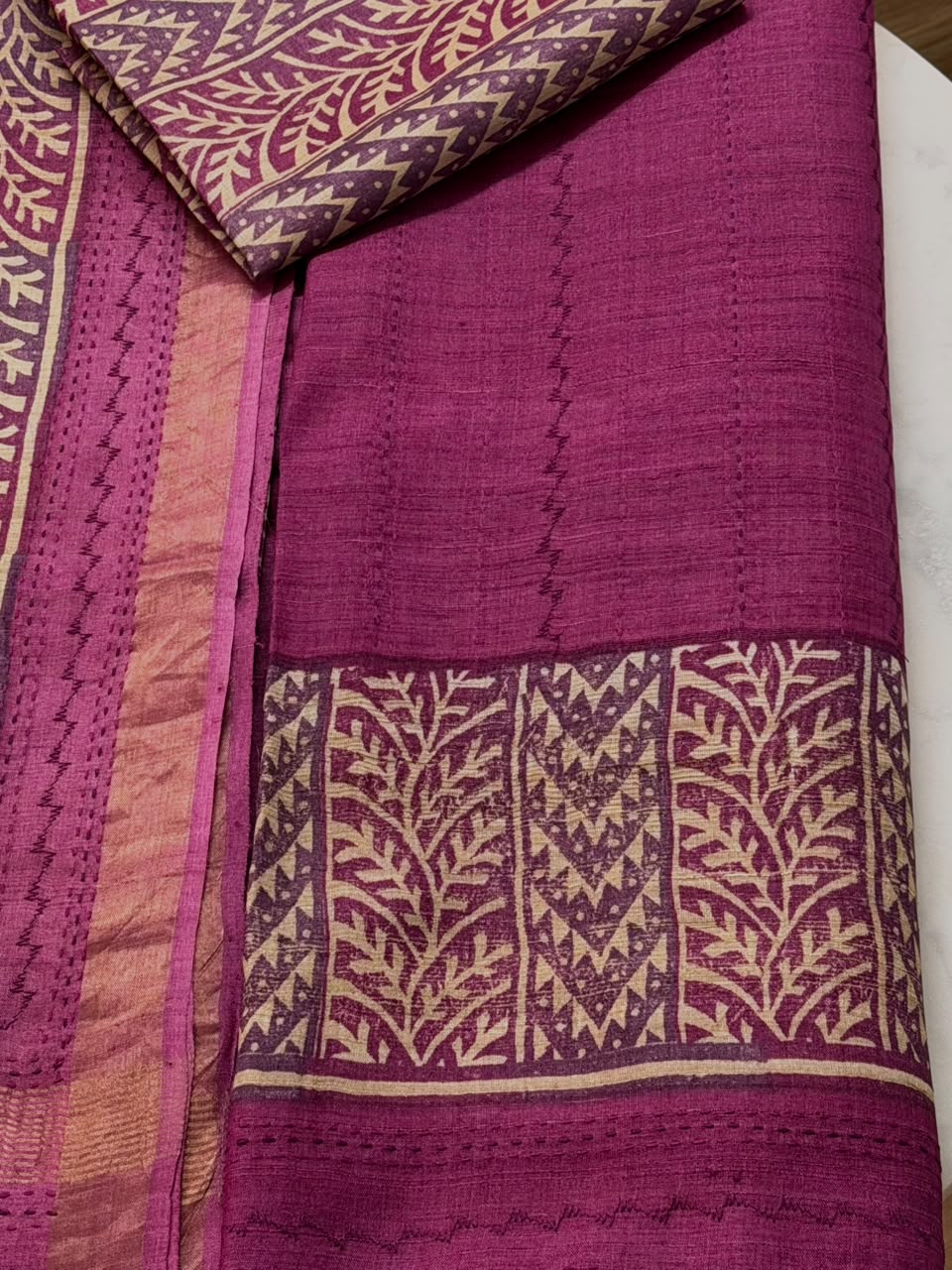 Tussar silk suit set 