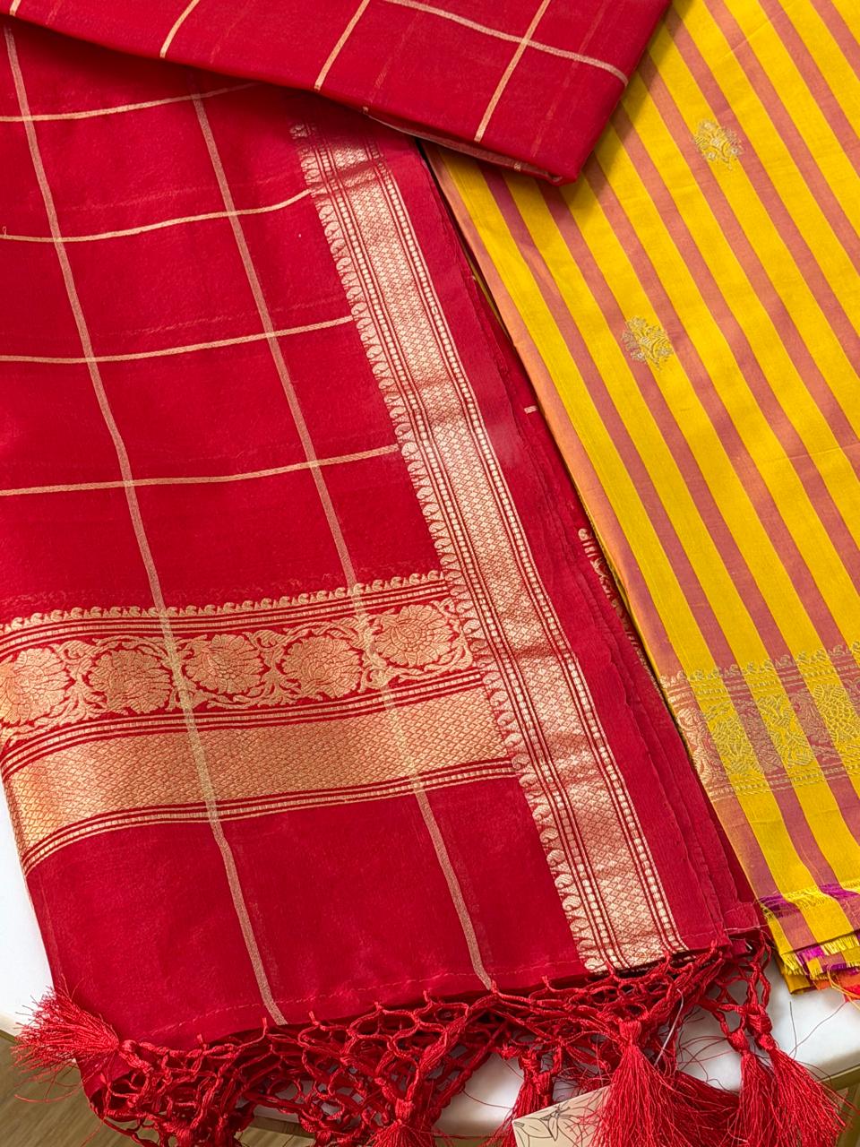 Katan silk suit with kora silk dupatta 