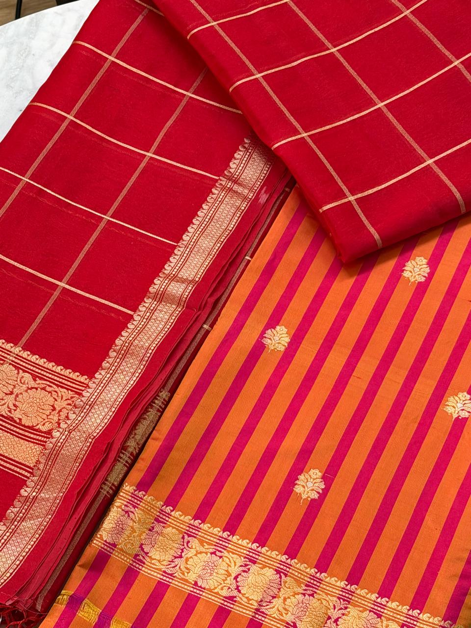 katan silk suit with kora silk dupatta 