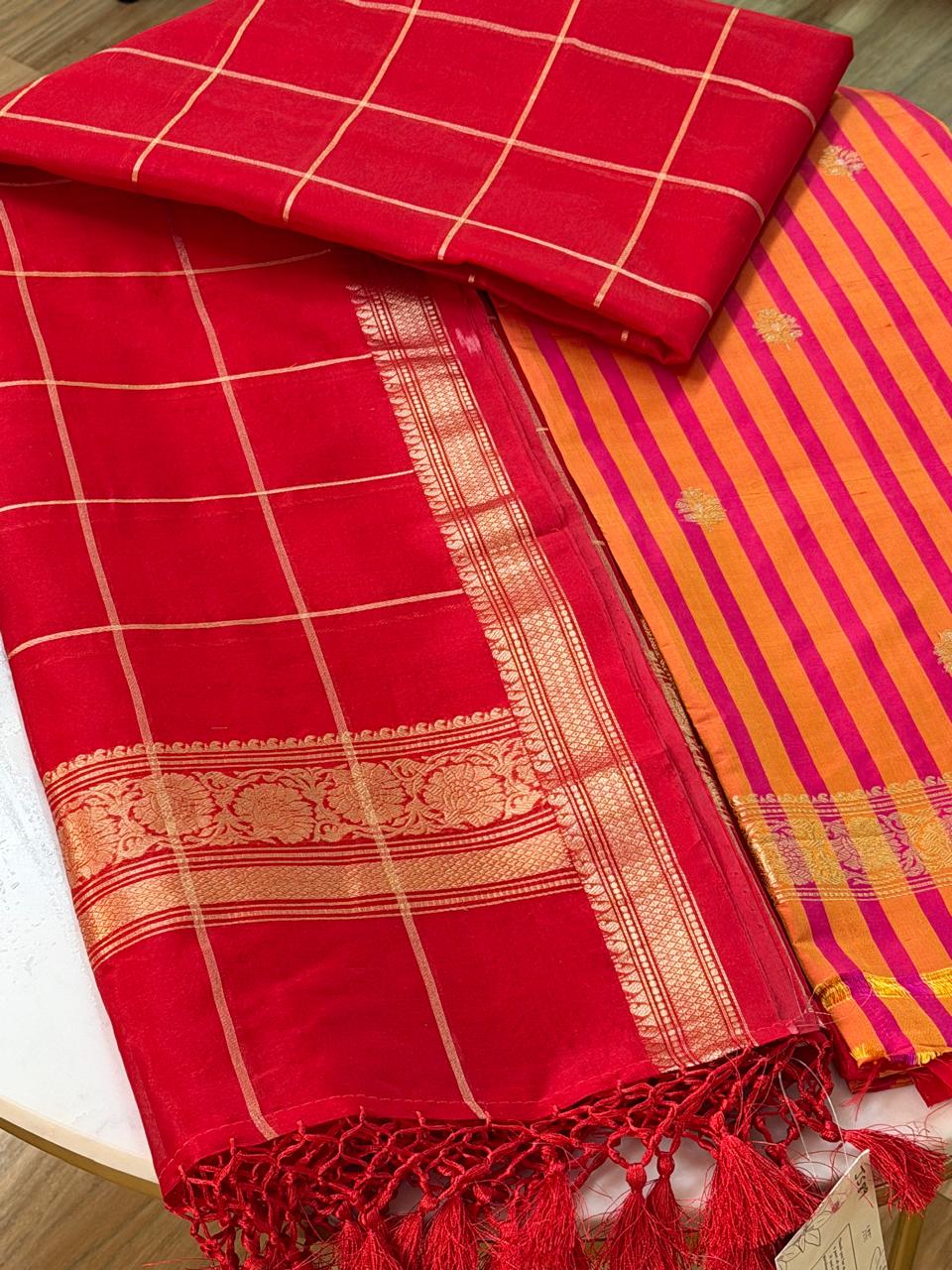 katan silk suit with kora silk dupatta 