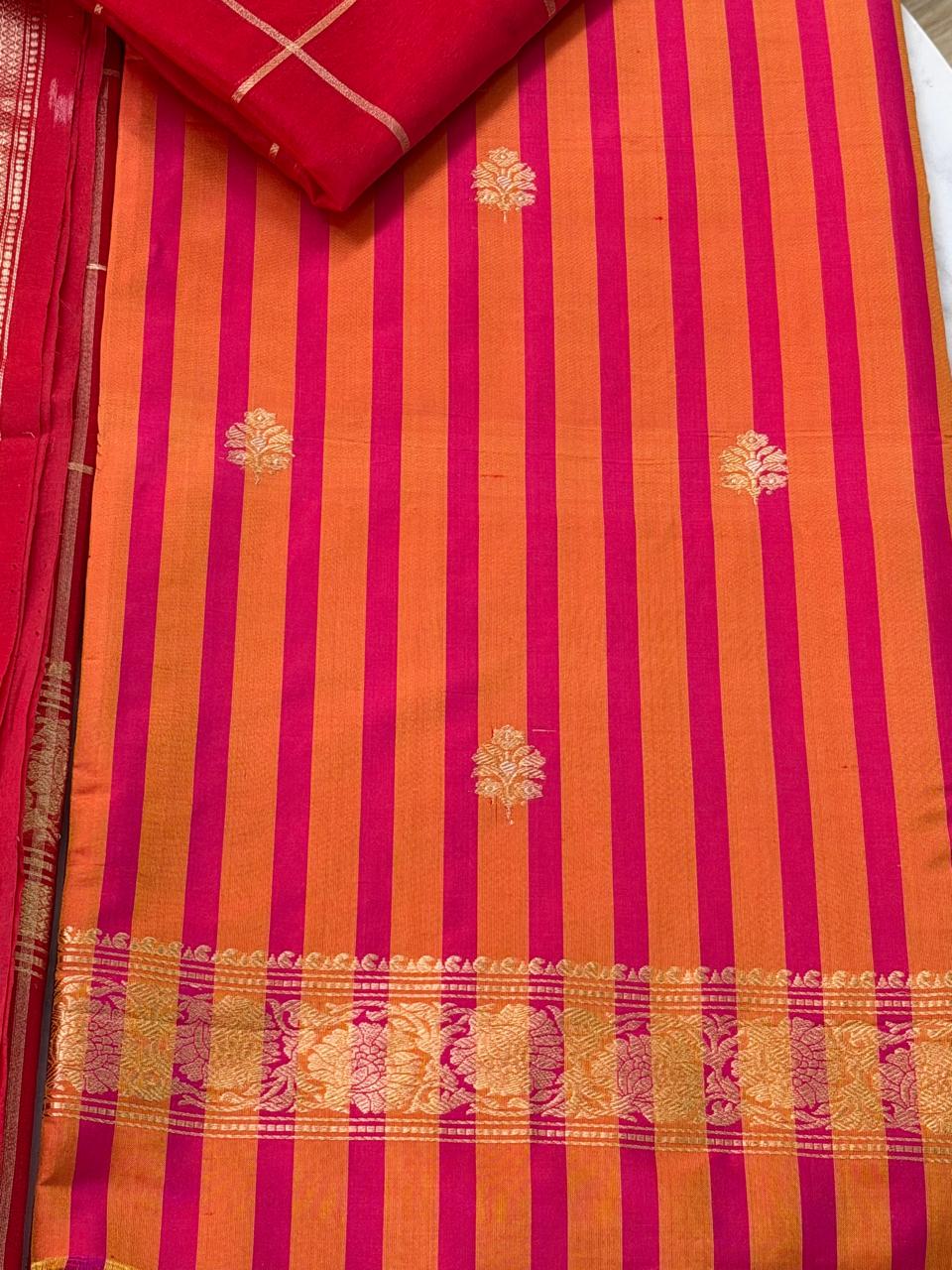 katan silk suit with kora silk dupatta 