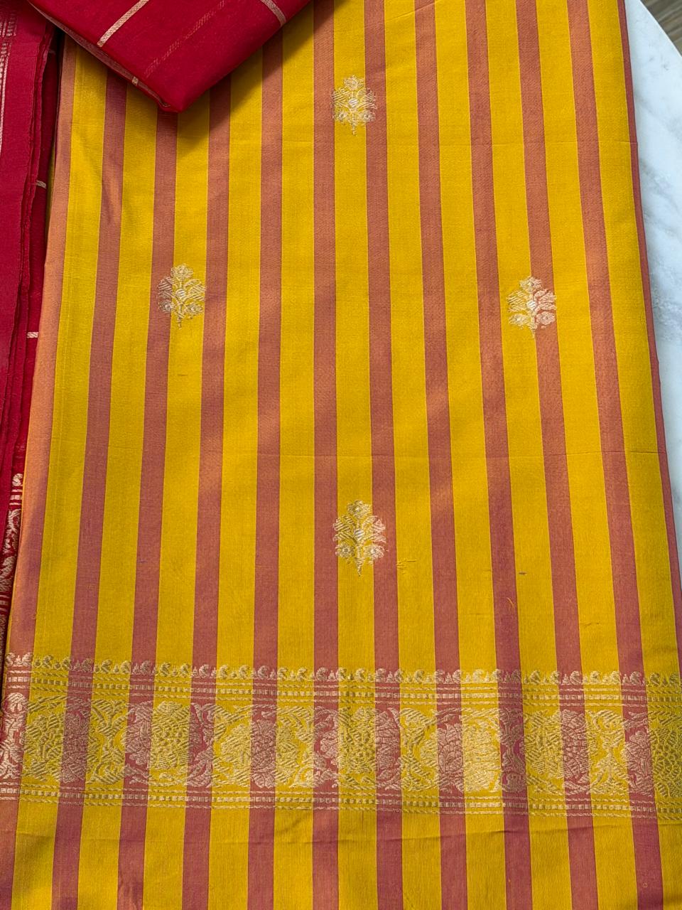 Katan silk suit with kora silk dupatta 