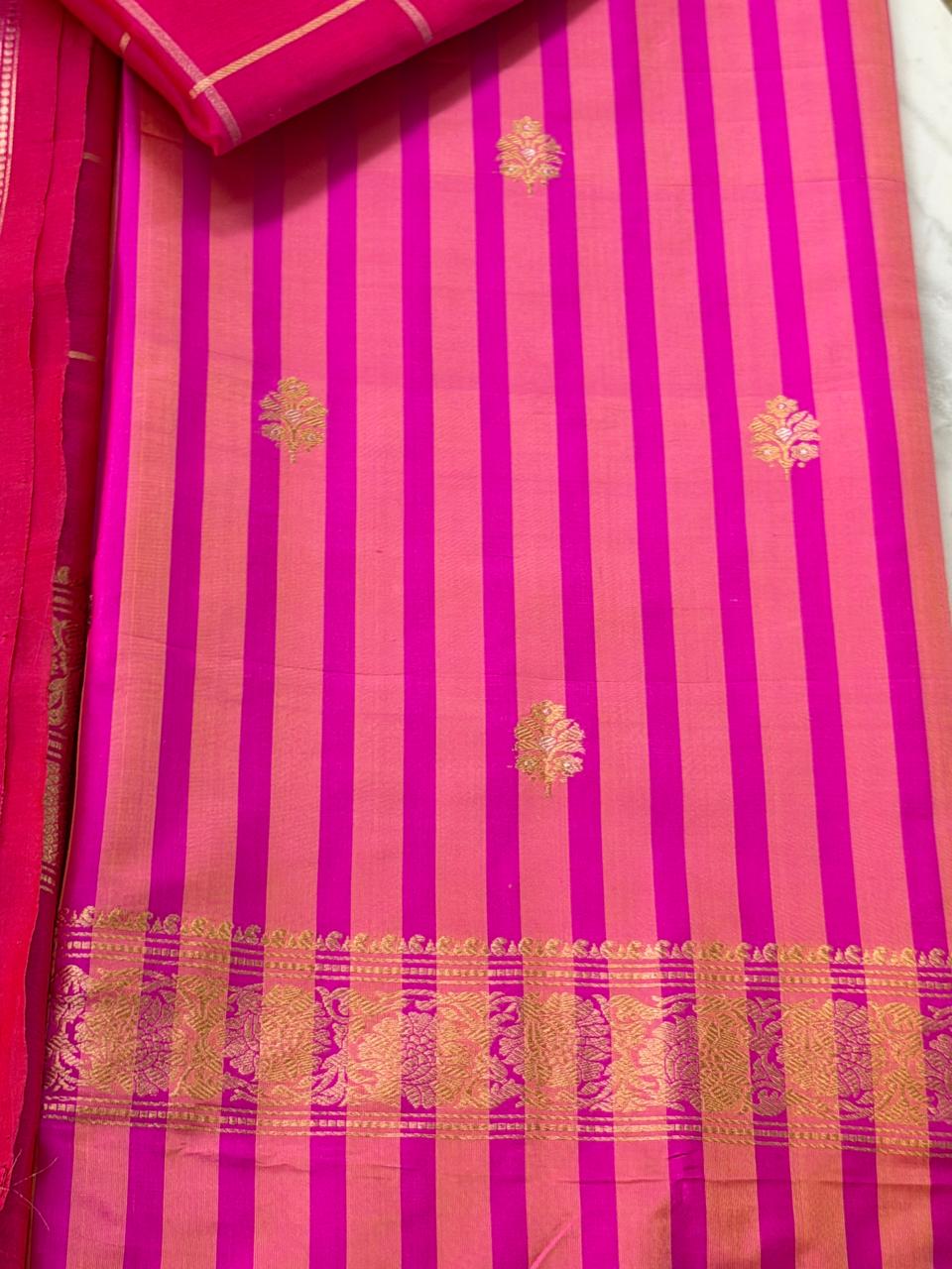 Katan silk suit with kora silk dupatta 
